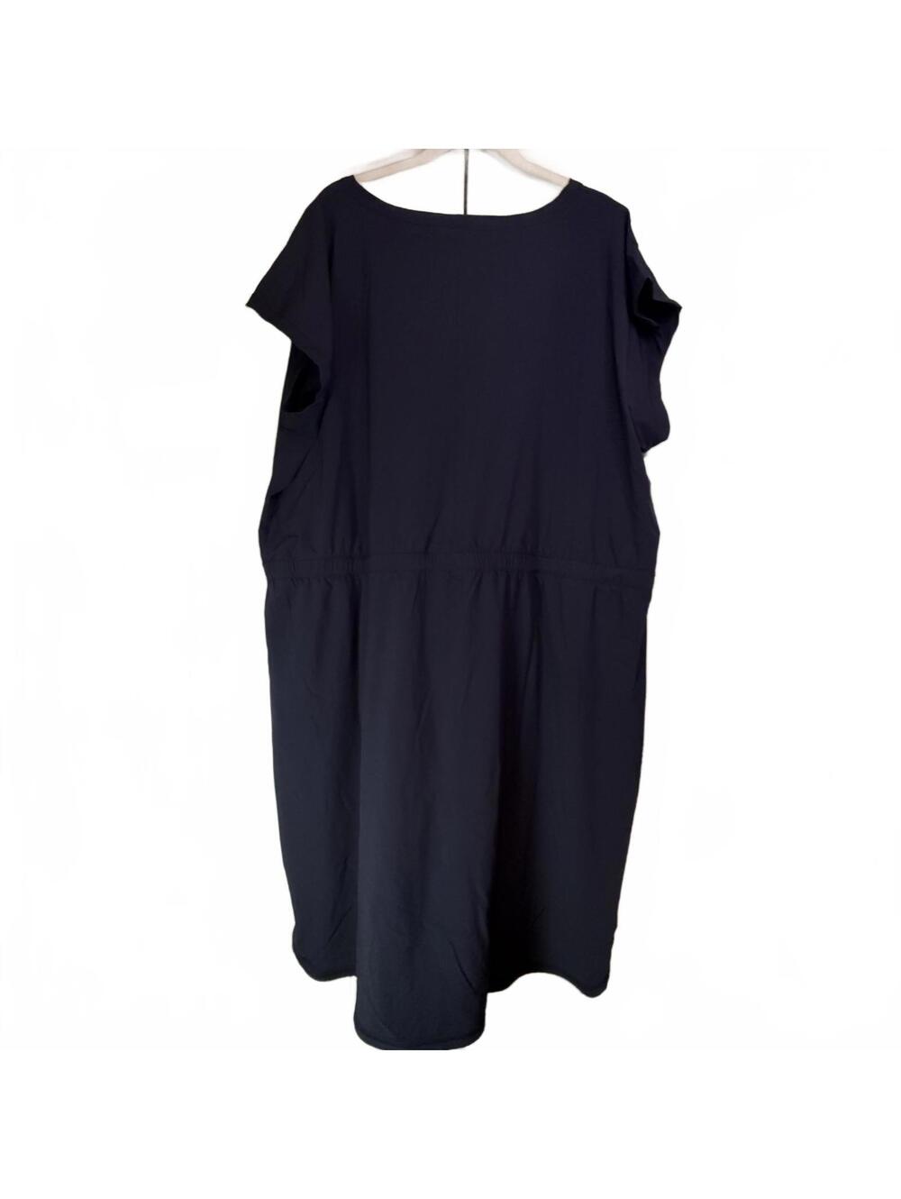 Talbots Navy Blue Midi Dress 3X NWT Casual Drawstring - Picture 5 of 6